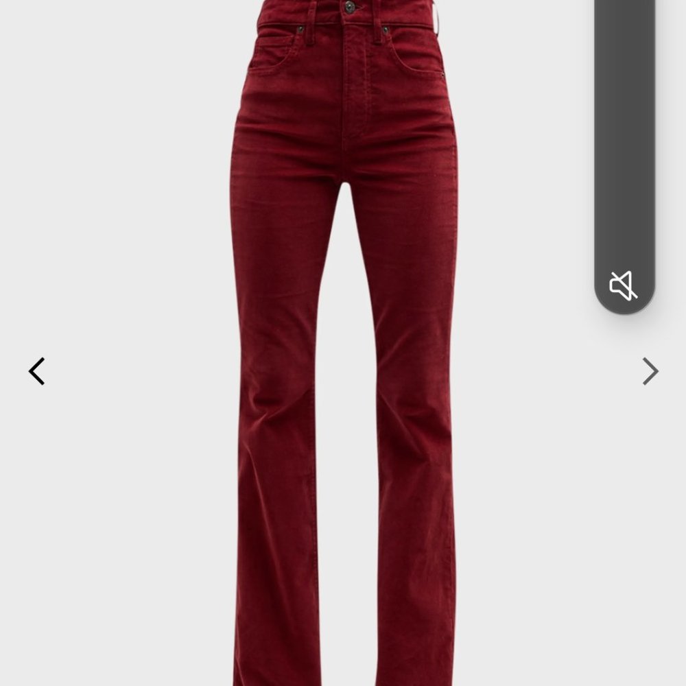 Veronica Beard Oxblood red corderoy bootcut jeans